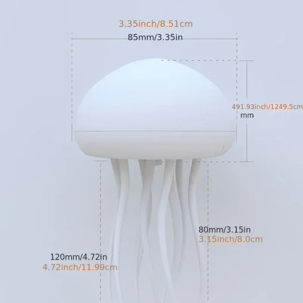Aurora Mood Light, Dynamic Jellyfish LED Lamp, RGB Gradient, Voice Control, Hanging Indoor Light, Eye-Friendly Warm Light, Sound Activated, Rechargeable Battery, USB Dual Power,...