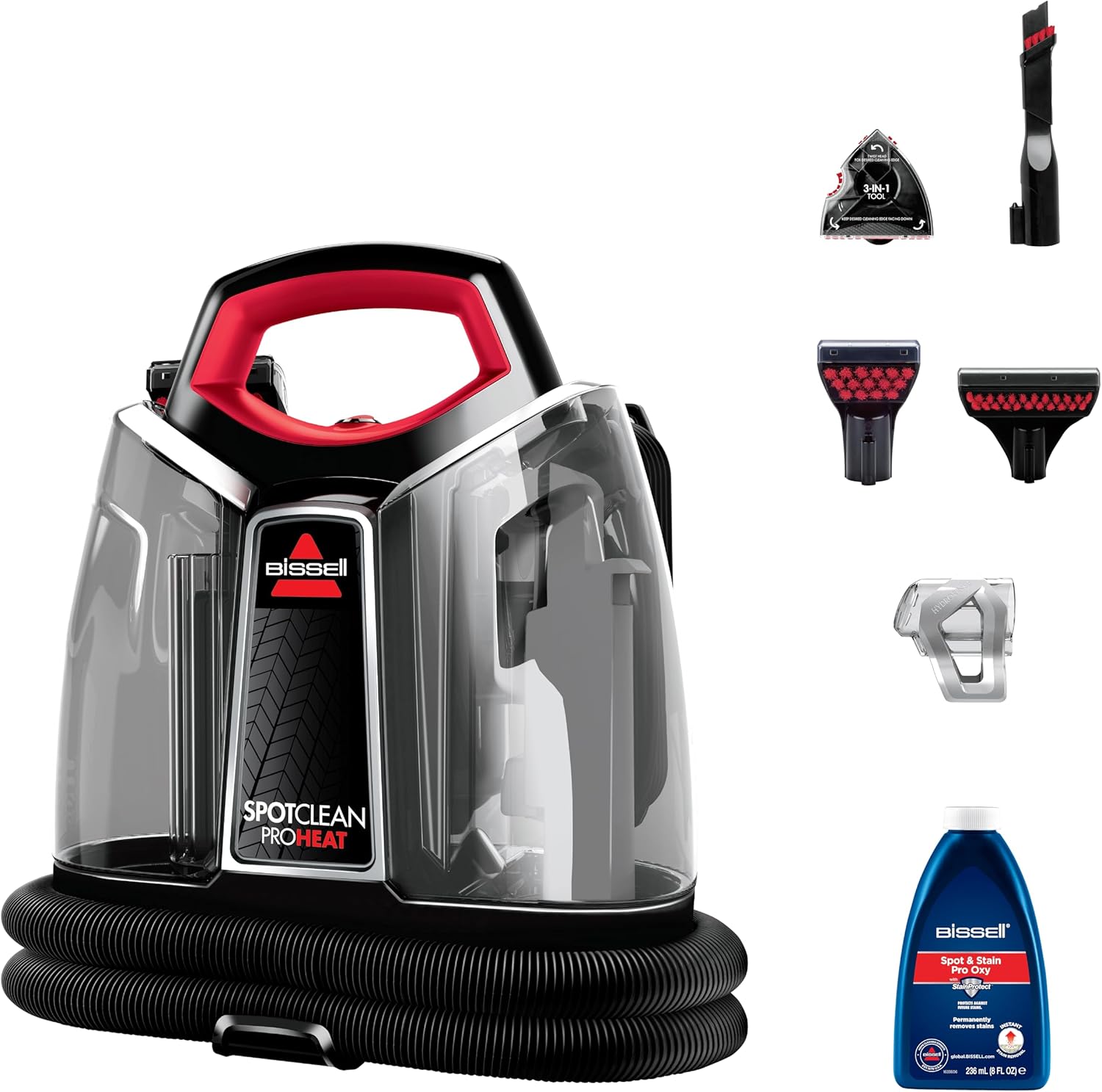 Big Summer Sale Limited Time Offer AED 99د.إ:BISSELL SpotClean ProHeat 4720E – Portable Cleaner with Powerful Suction & HeatWave Technology | Removes Tough Stains from Carpets,...