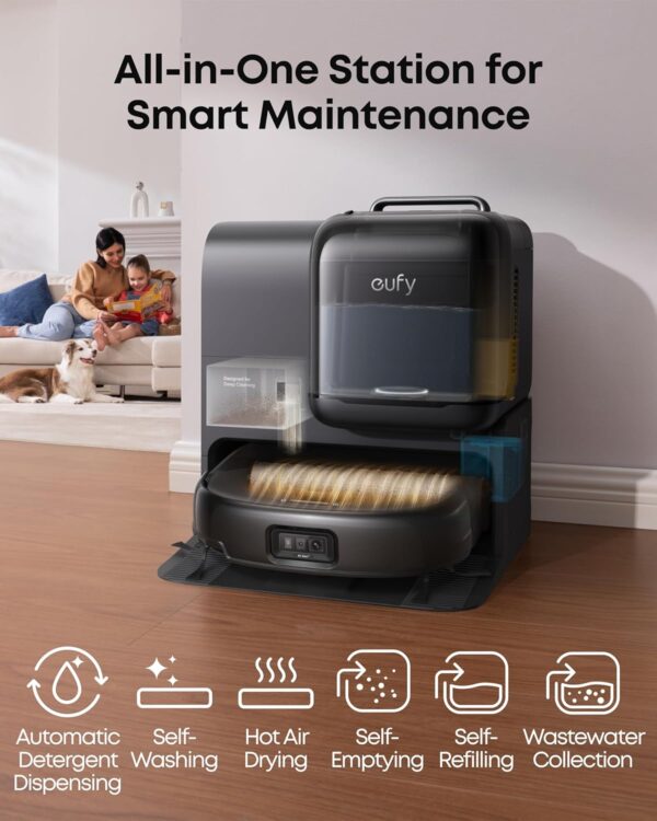 eufy E28 Omni Robot Vacuum and Mop Combo,HydroJet System,with Portable Deep Cleaner for Carpet,20,000Pa Turbo Suction,Zero-Tangling,Corner to Edge Deep Cleaning,with auto...