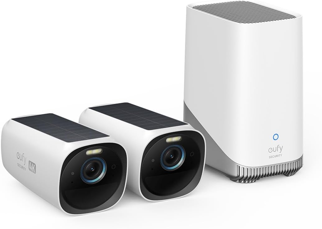 Limited-Time Sale for Summer Surprises AED 99د.إ:eufy Security eufyCam 3 2-Cam Kit, Security Camera Outdoor Wireless, 4K Camera with Integrated Solar Panel, Forever Power, Face...