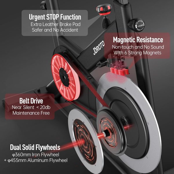 Limited-Time Sale for Summer Surprises AED 99د.إ:JOROTO Exercise Bike/Spin Bike, Silent Stationary Bike Indoor Cycling Bike for home Gym Cardio with Readable Magnetic Resistance...