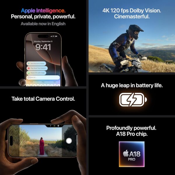 Only AED 99! (6.18 Exclusive) iPhone 16 Pro Max 256 GB: 5G Mobile Phone with Camera Control, 4K 120 fps Dolby Vision and a Huge Leap in Battery Life. Works with AirPods; Desert...