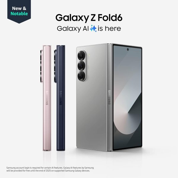 SAMSUNG Galaxy Z Fold 6 AI Cell Phone, 512GB Unlocked Android Smartphone, Circle to Search, Handsfree Live Interpreter, AI Photo Edits, Large Screen
