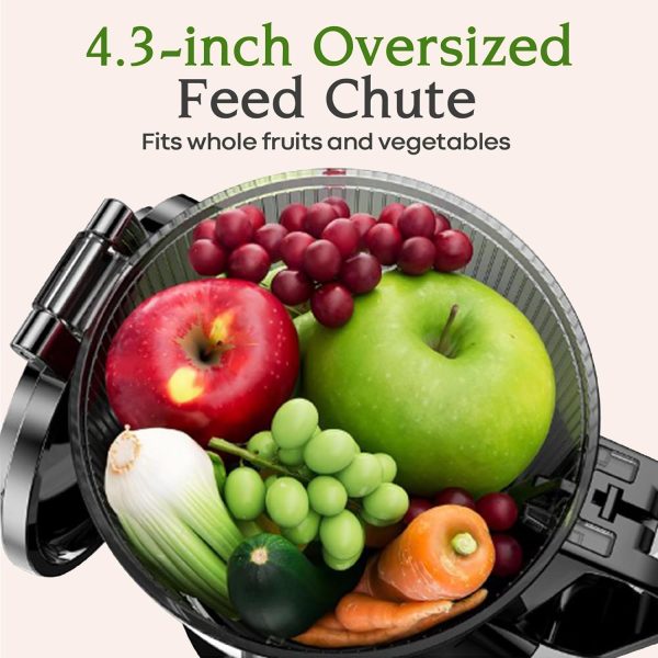 Summer Final Clearance Just AED 89د.إ:Cold Press Juicer, 200W Slow Juicer 4.3" Large Feed Chute Fit Whole Fruits Vegetables | Upgraded Auger | Tritan Material | BPA Free | Juice...