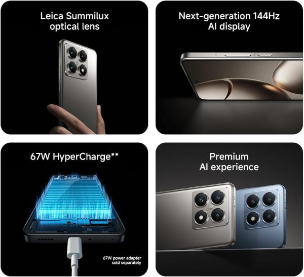 Summer Final Clearance Just AED 89د.إ:Xiaomi 14T 5G Mobile,12GB RAM+512GB | MediaTek 8300 ultra | 6.67" Amoled 144Hz display | Leica Triple Camera 50+50+12MP, 32MP Front camera