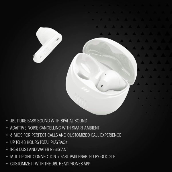 While Stocks Last:JBL Tune Flex 2 - True Wireless Noise Cancelling Earbuds Spatial Sound and Smart Ambient Technology, 6 mics for Perfect Calls, up to 48Hrs of Playback, IP54...