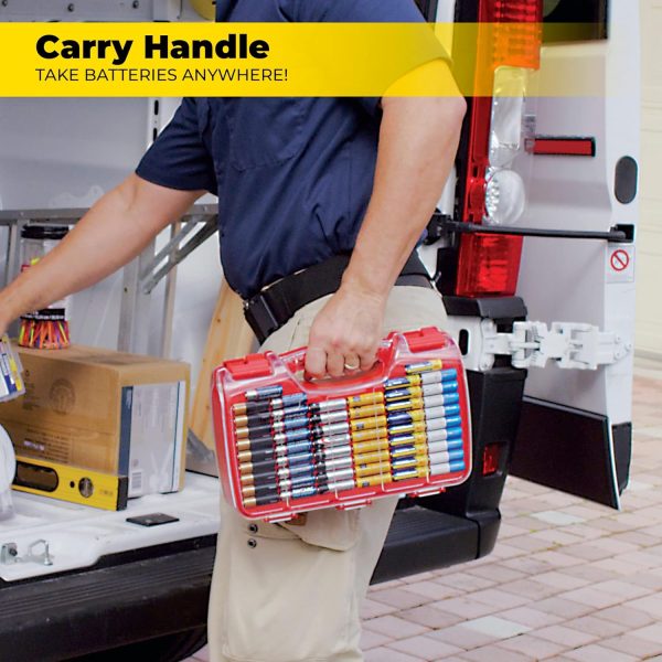 While Stocks Last:Ontel Battery Daddy - Battery Organizer Storage Case with Tester, Stores & Protects Up to 180 Batteries, Clear Locking Lid, As Seen On TV