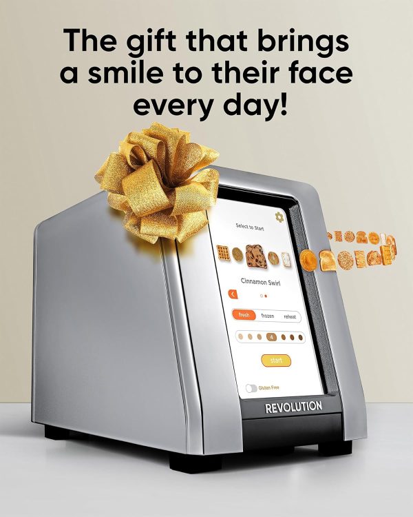 While Stocks Last:Revolution R270 High-Speed Touchscreen Toaster, 2-Slice Smart Toaster with Patented InstaGLO Technology & Gluten-Free, Panini & 16 Bread Modes